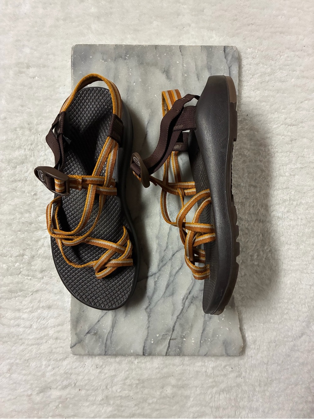 Chaco ZX/2 Classic Sandals Size 9 Brown Orange Stripe Gorpcore